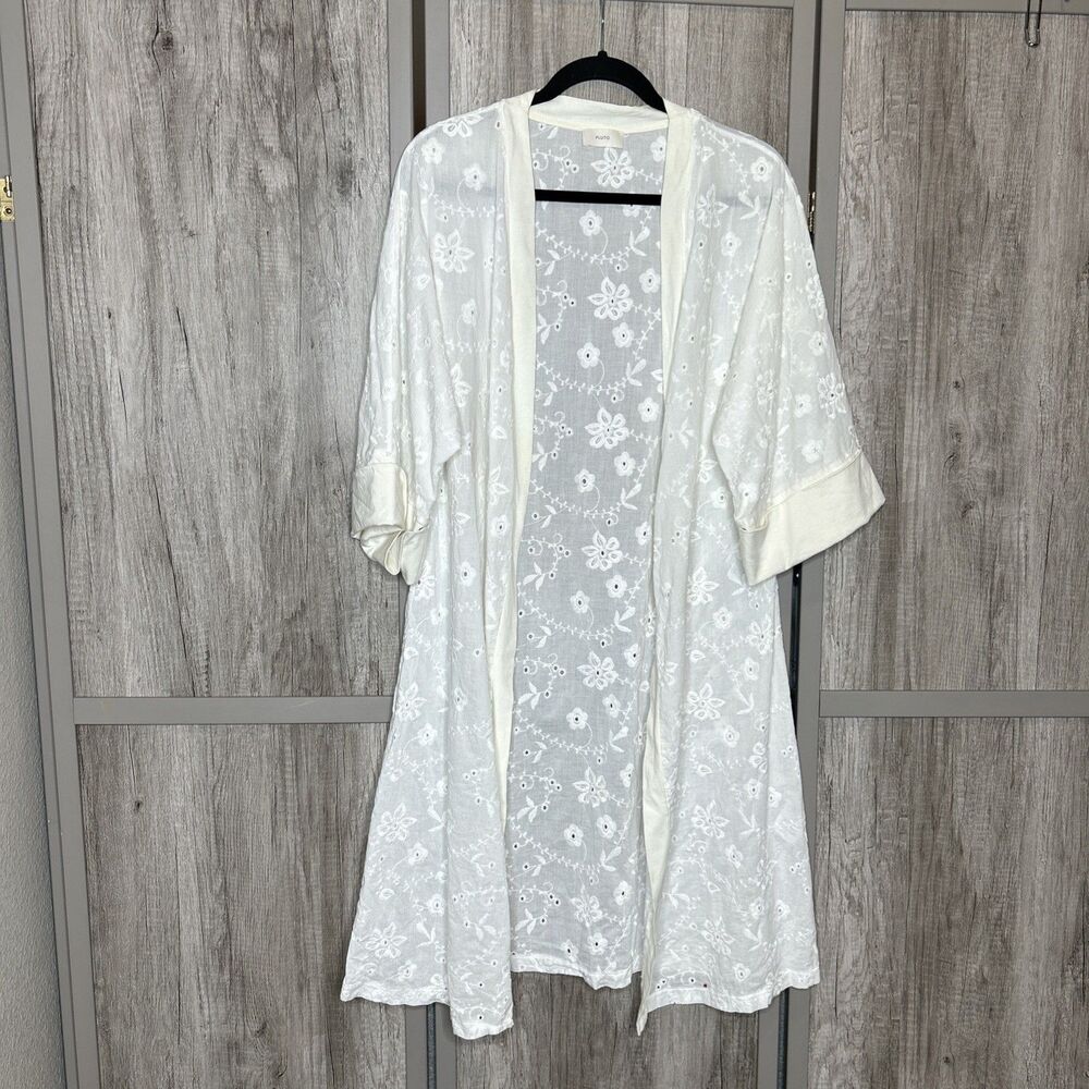 Pluto Eyelet Robe Wrap Cotton Intimates Sleepwear M